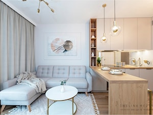 MODERN & TENDER - Mały biały salon z kuchnią z jadalnią, styl nowoczesny - zdjęcie od contact@ewelinamejsner.com