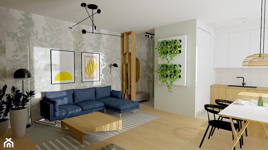 Mieszkanie na Pradze, Warszawa - Salon, styl skandynawski - zdjęcie od Burzyńska Studio - naturalne wnętrza