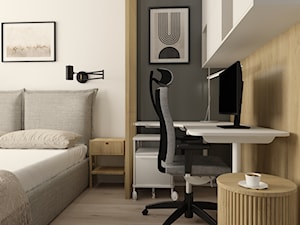 Sypialnia z pracownią - Sypialnia, styl nowoczesny - zdjęcie od Burzyńska Studio - naturalne wnętrza