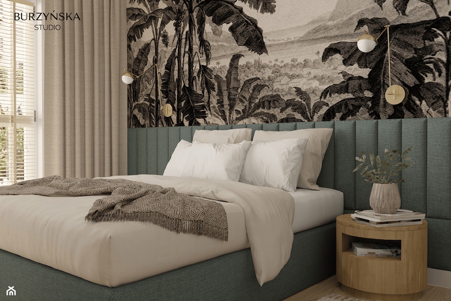 Przytulna elegancka sypialnia - zdjęcie od Burzyńska Studio - naturalne wnętrza - Homebook