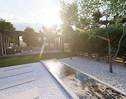 Projekt ogrodu z altaną i wodą w ogrodzie - Strefa Przestrzeni - projektowanie ogrodów i tarasów - zdjęcie od Strefa Przestrzeni - Homebook
