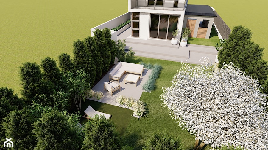 Projekt nowoczesnego ogrodu z trawami - Stefa przestrzeni - projektowanie ogrodów i tarasów - zdjęcie od Strefa Przestrzeni