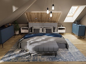 Nowoczesna sypialnia w kontrastowych kolorach - zdjęcie od Mizu Design