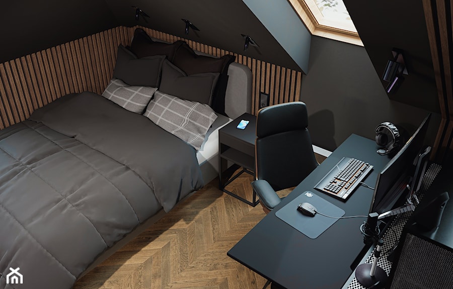 Część sypialniana z miejscem do nauki - zdjęcie od Mizu Design