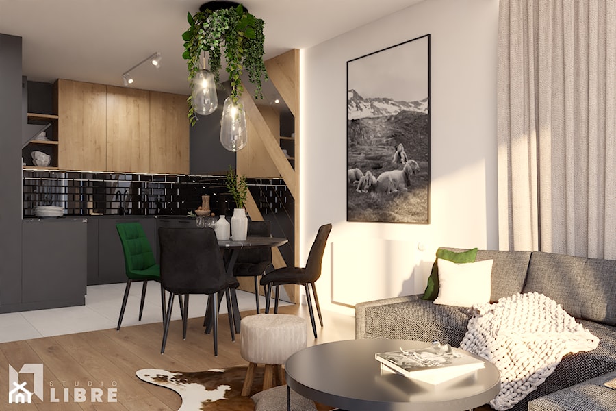 Apartament w Szczyrku | 50 m2 | 2022 - Salon, styl tradycyjny - zdjęcie od Studio Libre - Pracownia Projektowa