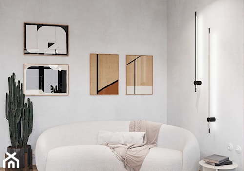 Modernistyczne mieszkanie o powierzchni 47 m2 - Salon, styl minimalistyczny - zdjęcie od Studio Nonoki