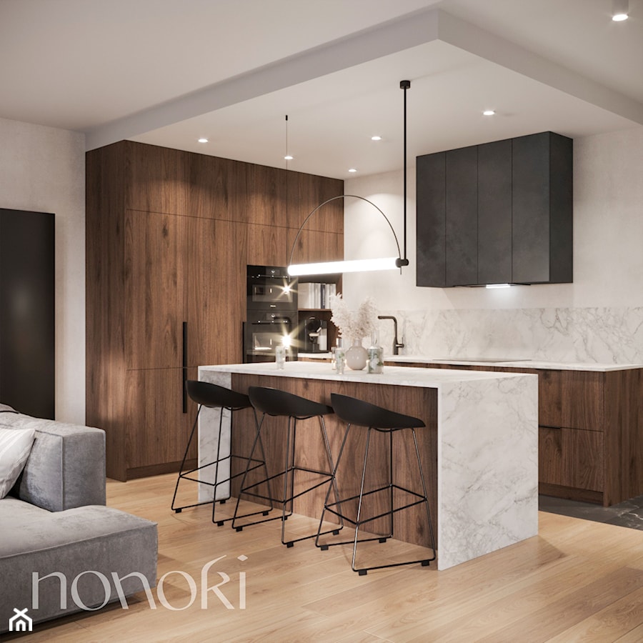 Projekt mieszkania 57 metrów 2 dla pary - Kuchnia, styl nowoczesny - zdjęcie od Studio Nonoki