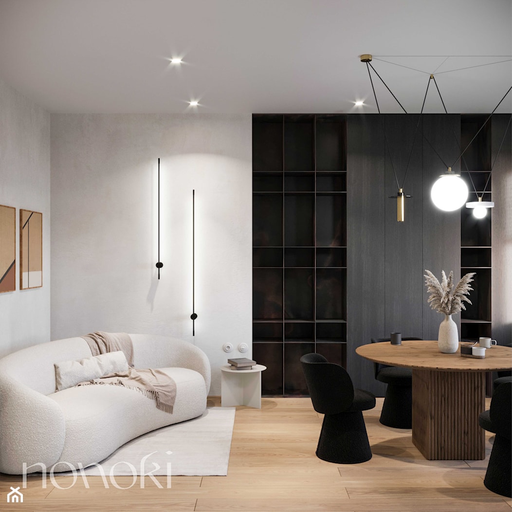 Modernistyczne mieszkanie o powierzchni 47 m2 - Salon, styl minimalistyczny - zdjęcie od Studio Nonoki - Homebook