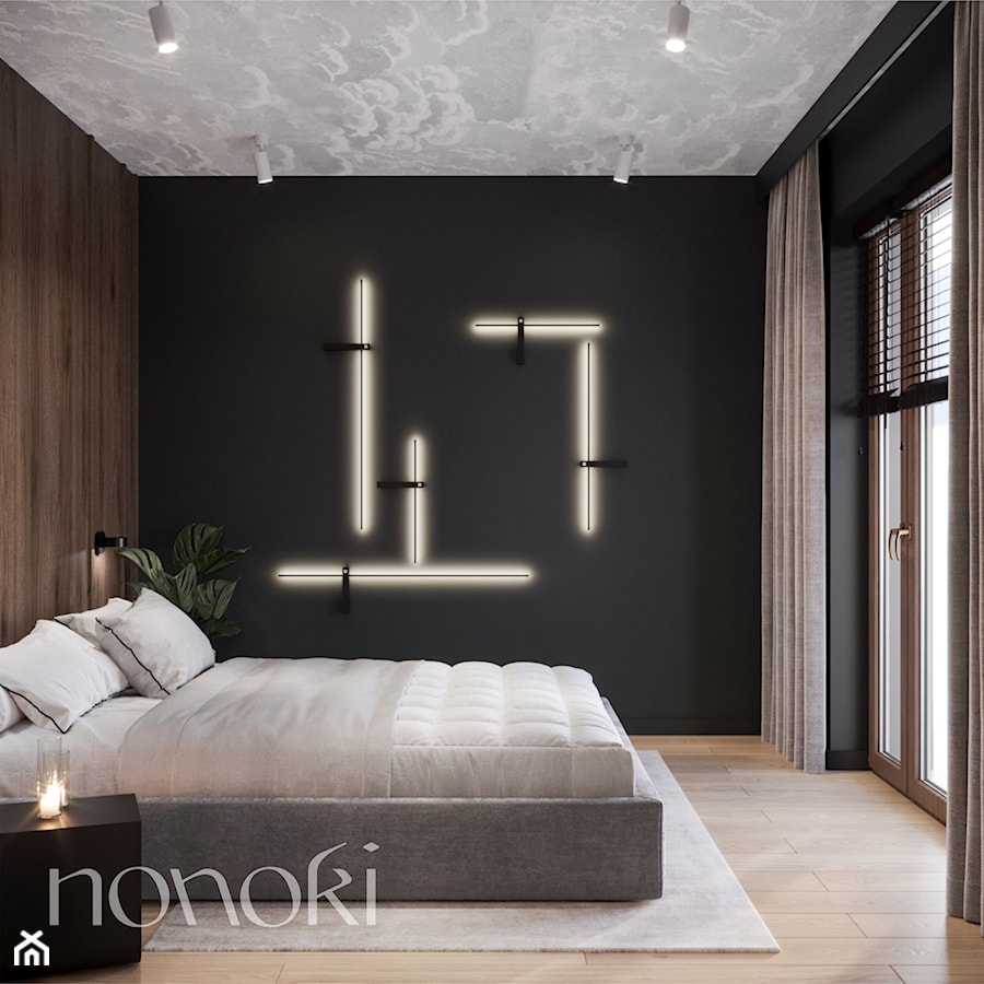 Projekt mieszkania 57 metrów 2 dla pary - Sypialnia, styl nowoczesny - zdjęcie od Studio Nonoki
