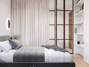 Modernistyczne mieszkanie o powierzchni 47 m2 - Sypialnia, styl minimalistyczny - zdjęcie od Studio Nonoki