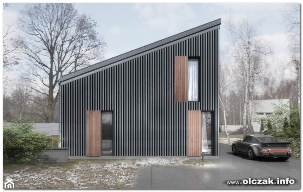 projekt nowoczesnego domu z jednospadowym dachem - Nowoczesne domy, styl nowoczesny - zdjęcie od Architekt Maciej Olczak - Homebook
