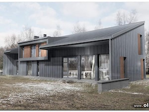 projekt nowoczesnego domu z jednospadowym dachem - Salon, styl nowoczesny - zdjęcie od Architekt Maciej Olczak