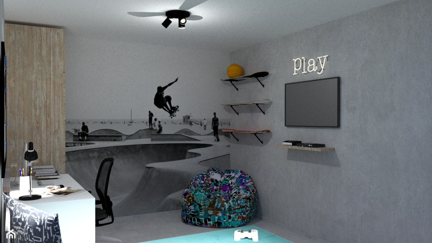 Pokój młodego skate'a - zdjęcie od Pracownia Alabarbara - Homebook
