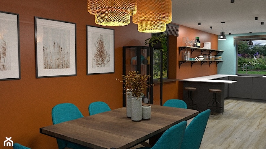 Salon połączony z jadalnią i kuchnia - zdjęcie od Pracownia Alabarbara