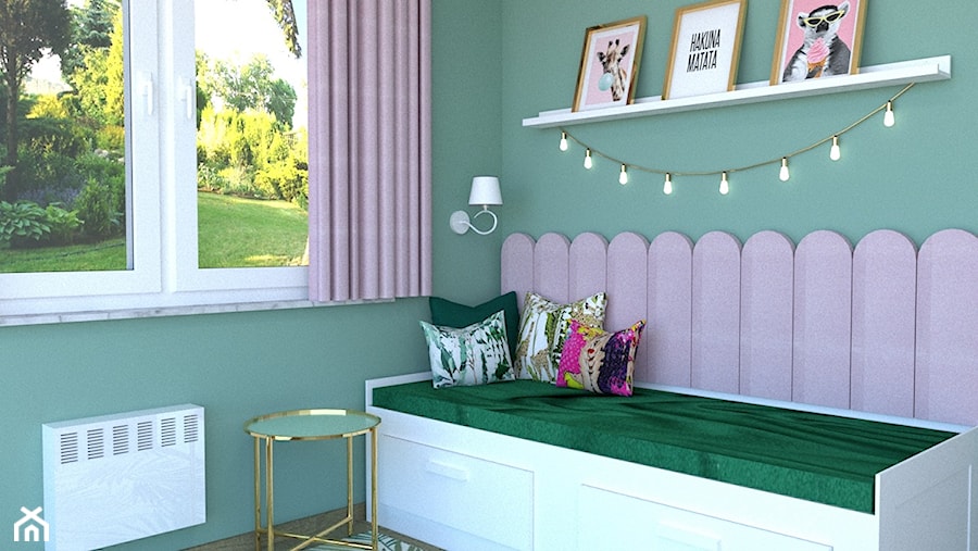 Pokój dziewczynki różowo-zielony - zdjęcie od Pracownia Alabarbara