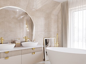 Łazienka na poddaszu z wanną wolnostojącą - zdjęcie od Elited Interior Design