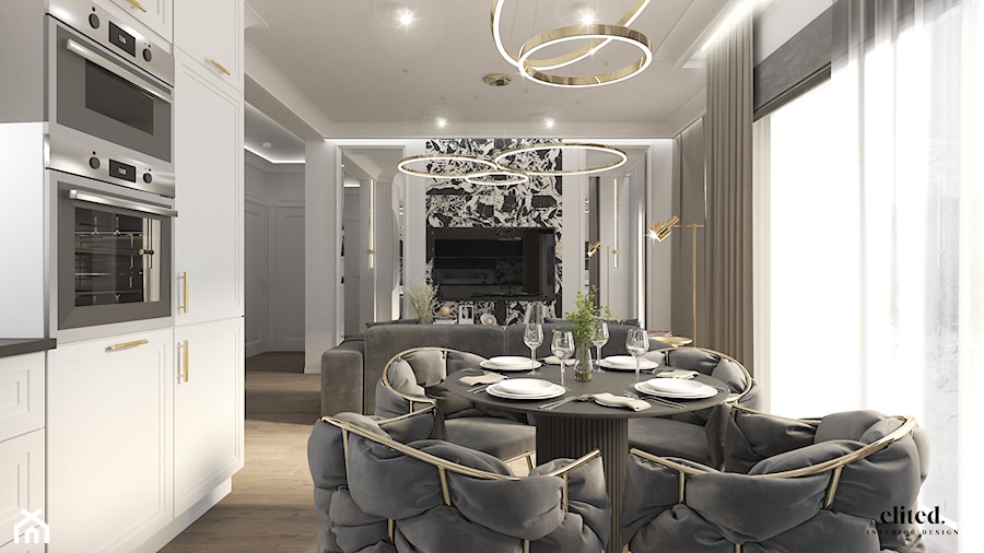 Elegancki salon w stylu modern classic - zdjęcie od Elited Interior Design