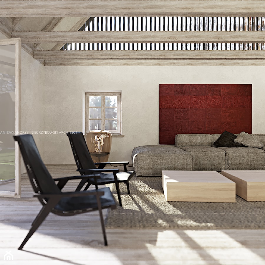 Warmińska chata - Salon, styl minimalistyczny - zdjęcie od ANIEA