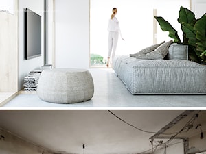 Metamorfoza wnętrza domu typu kostka - Salon, styl minimalistyczny - zdjęcie od ANIEA