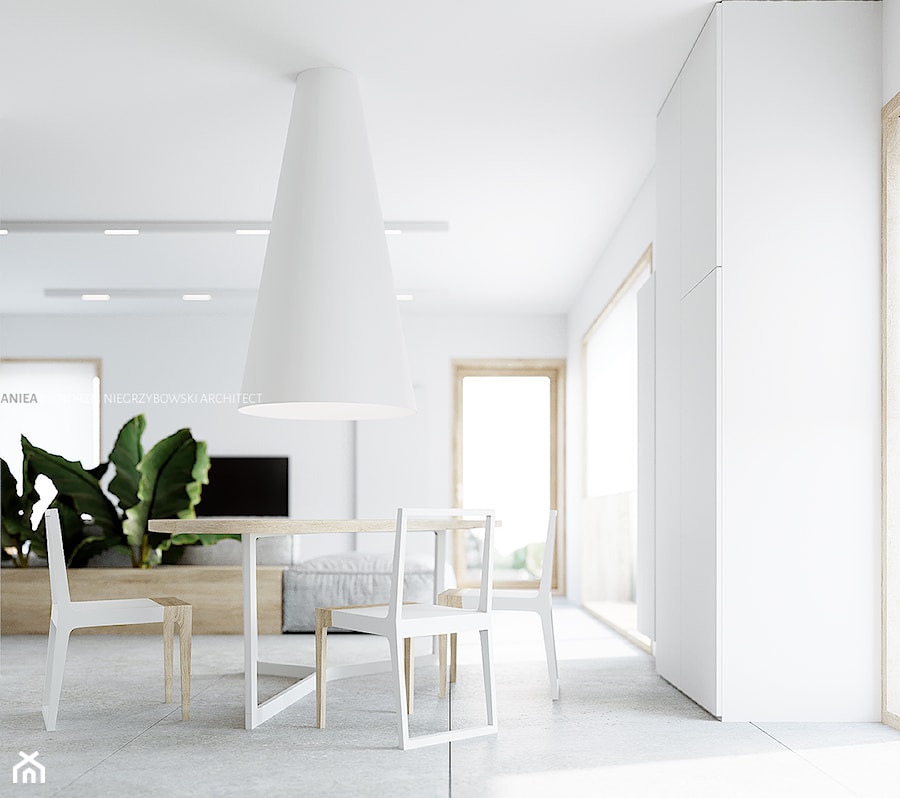 Metamorfoza wnętrza domu typu kostka - Jadalnia, styl minimalistyczny - zdjęcie od ANIEA