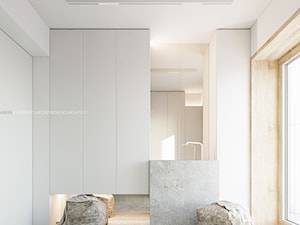 Metamorfoza wnętrza domu typu kostka - Łazienka, styl minimalistyczny - zdjęcie od ANIEA