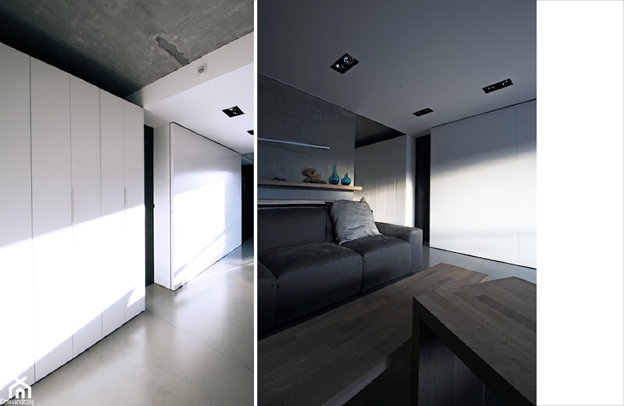 Mieszkanie na Redłowie - Średni szary salon, styl minimalistyczny - zdjęcie od ANIEA