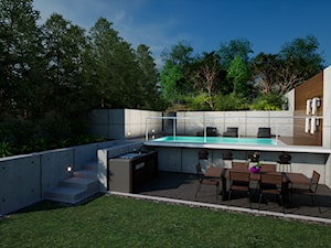 Ogród z basenem. - zdjęcie od vizqstudio