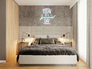 Sypialnia z neonem - zdjęcie od Quality Design - projekty i kompleksowe wykończenia wnętrz