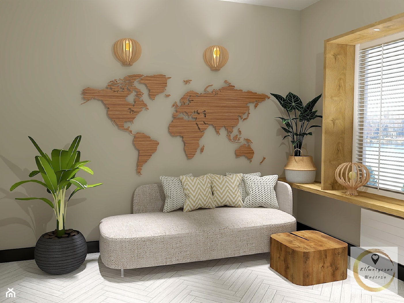Domowe biuro z miejscem do wypoczynku - zdjęcie od Studio Projektowe Klimatyczne Wnętrza - Homebook