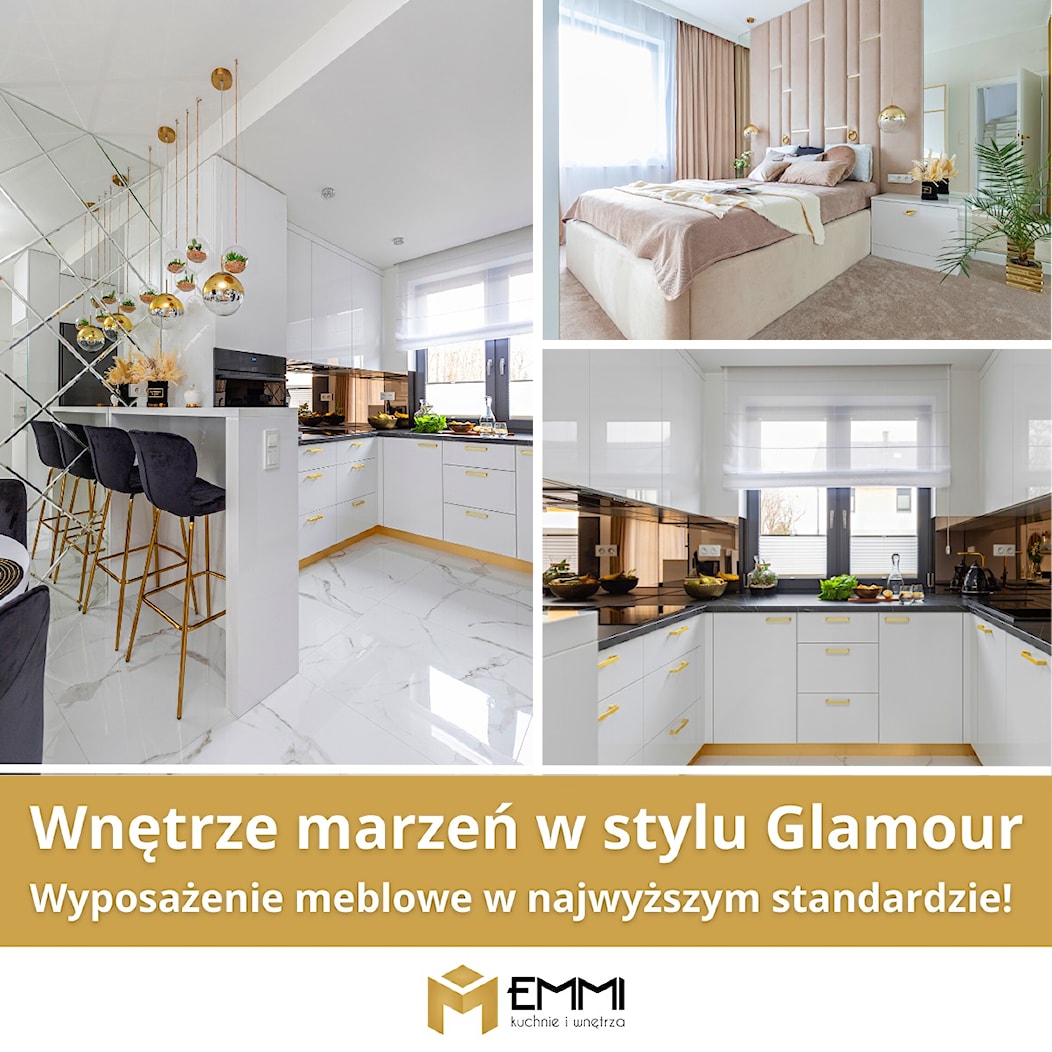 ✨ Niesamowite wnętrze w stylu Glamour! - zdjęcie od Emmi Kuchnie i Wnętrza - Homebook