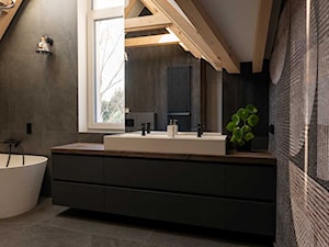 Dom z sypialnią i łazienką na poddaszu - Łazienka, styl industrialny - zdjęcie od Emmi Kuchnie i Wnętrza