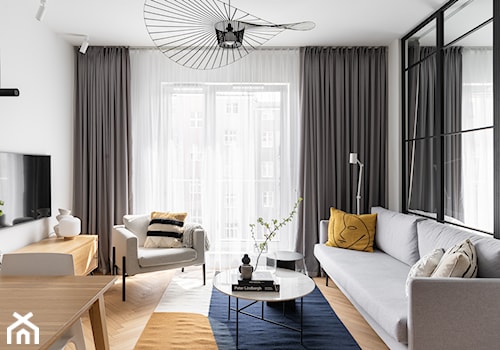 Mieszkanie miłośnika dizajnu w Gdyni- KINK Interiors - Średni biały salon, styl nowoczesny - zdjęcie od INKADR Natalia Kaczmarek