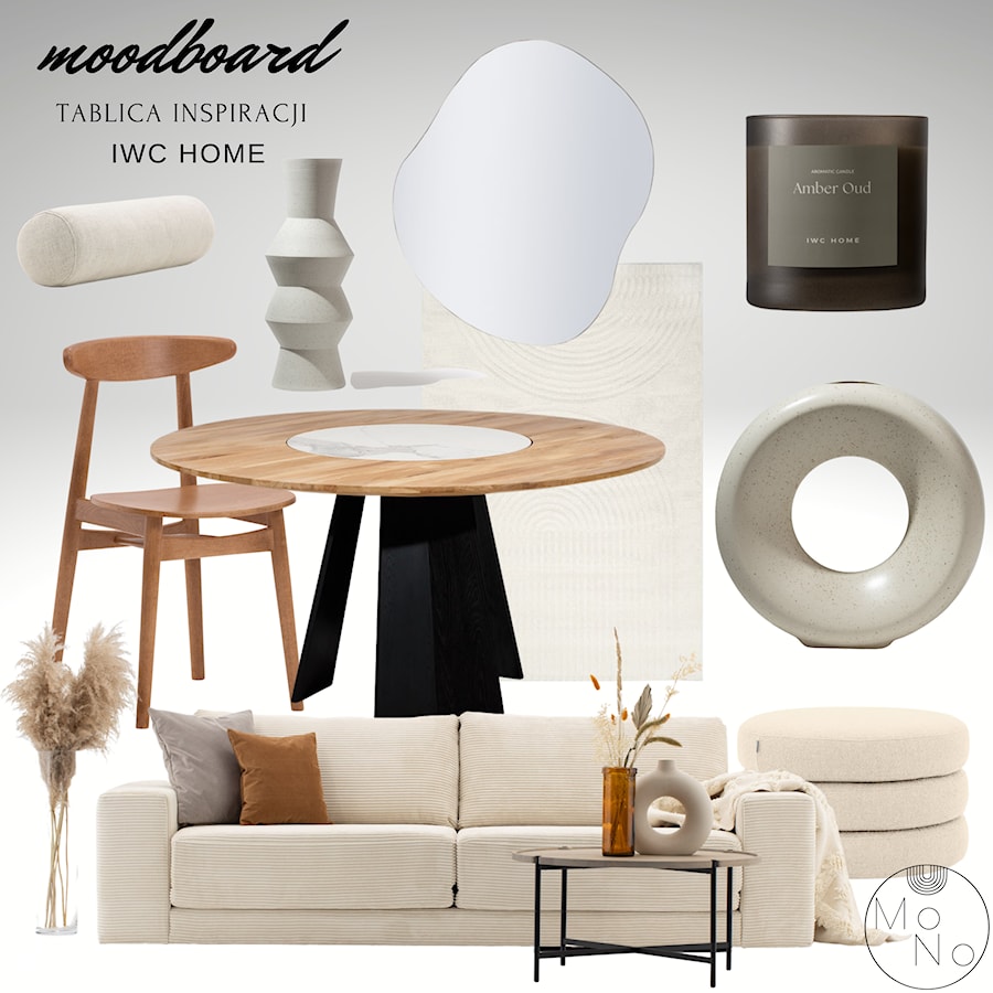 Moodboard-salon z IWC HOME - zdjęcie od MoNo Projekty Wnętrz