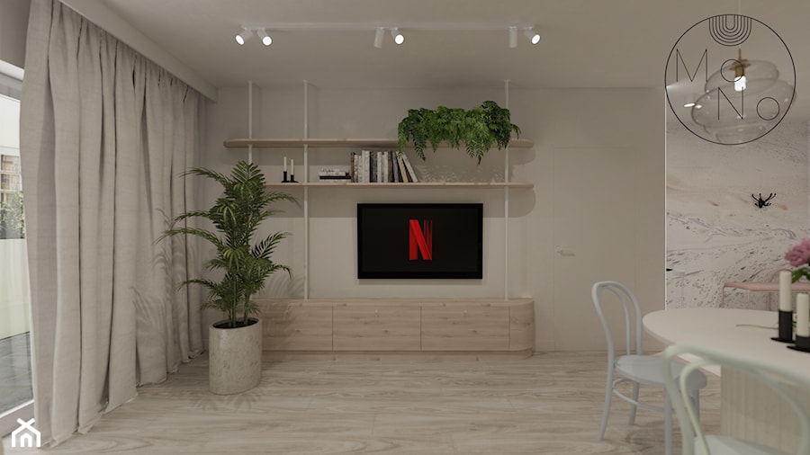 Mieszkanie 56m² - Salon, styl nowoczesny - zdjęcie od MoNo Projekty Wnętrz