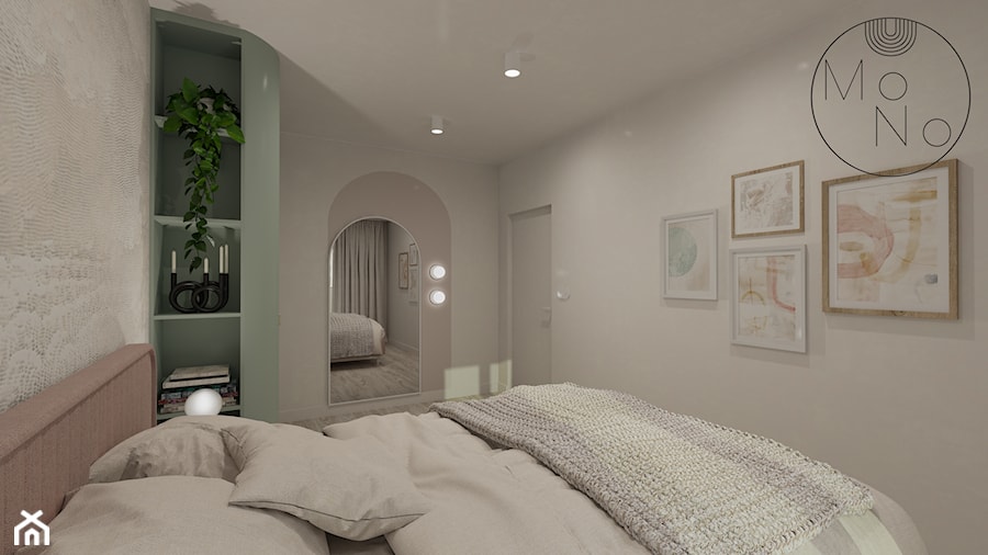 Mieszkanie 56m² - Sypialnia, styl nowoczesny - zdjęcie od MoNo Projekty Wnętrz