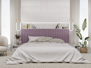 Łóżko z różowym zagłówkiem - zdjęcie od MIAG Architekci