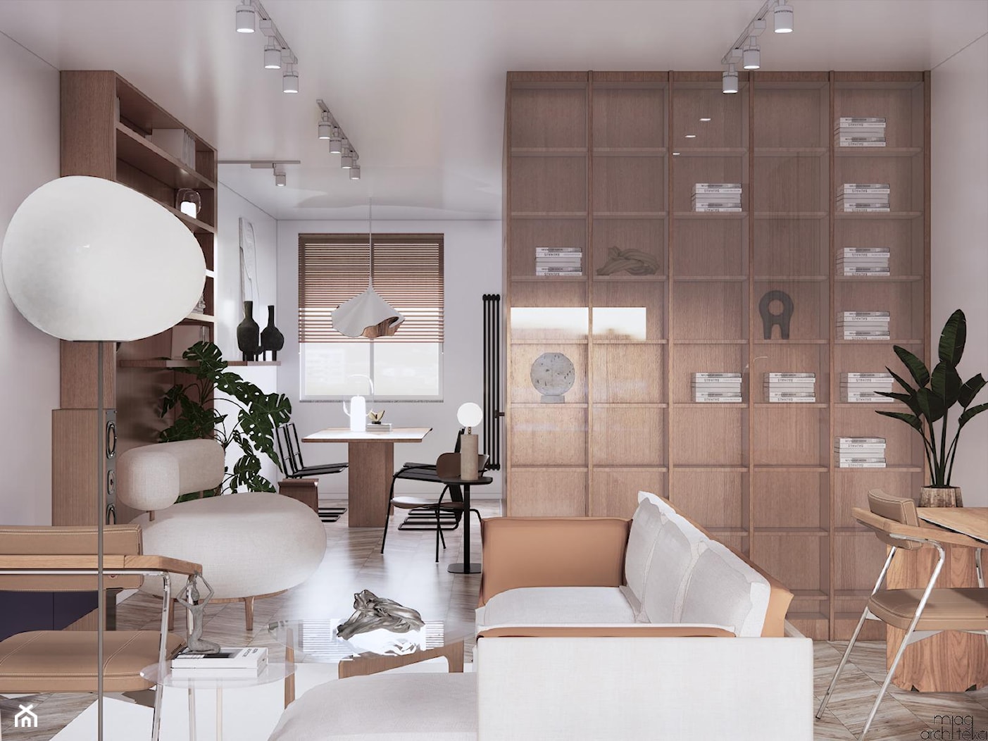 Regał w salonie - zdjęcie od MIAG Architekci - Homebook