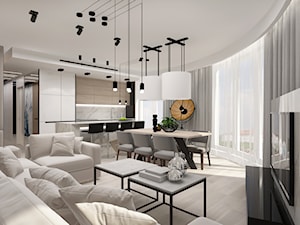 Salon w nowoczesnym apartamencie - zdjęcie od Justyna Świder projektowanie wnętrz