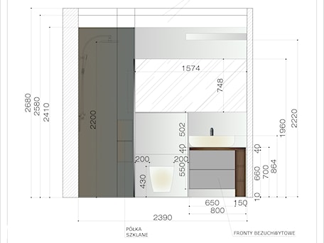 Aranżacje wnętrz - Łazienka: Projekt wykonawczy łazienki - jeden z widoków - Ideal Place Monika Biolik PROJEKTY I SESJE ZDJĘCIOWE WNĘTRZ. Przeglądaj, dodawaj i zapisuj najlepsze zdjęcia, pomysły i inspiracje designerskie. W bazie mamy już prawie milion fotografii!