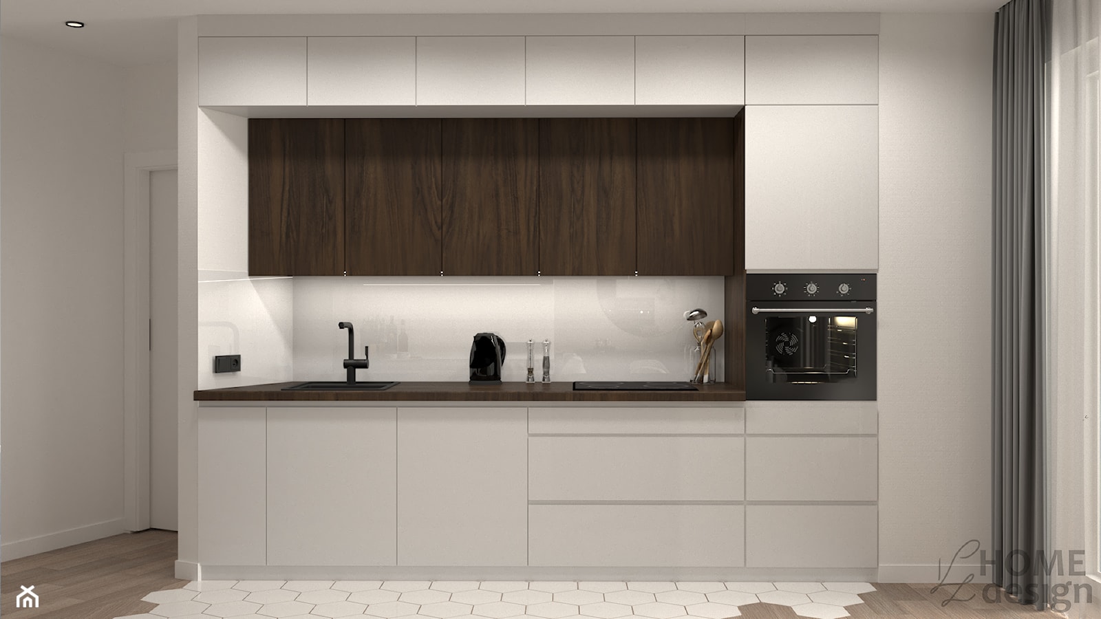 Mieszkanie łączone w jedno - kuchnia - zdjęcie od KZ Home Design - Homebook