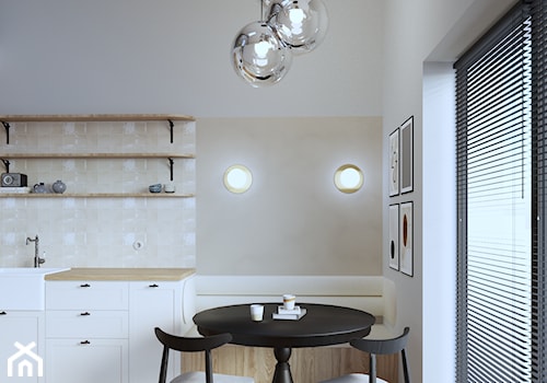 Biała kuchnia - aranżacja mieszkania w Brodnicy - zdjęcie od Projektowanie Wnętrz Weronika Lesińska