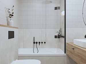 Aranżacja bardzo małej łazienki - mieszkanie w Brodnicy - zdjęcie od Projektowanie Wnętrz Weronika Lesińska