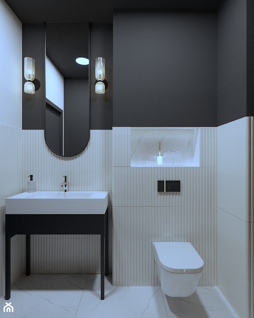 Projekt łazienki dla gości w kancelarii w Iławie - zdjęcie od Projektowanie Wnętrz Weronika Lesińska - Homebook