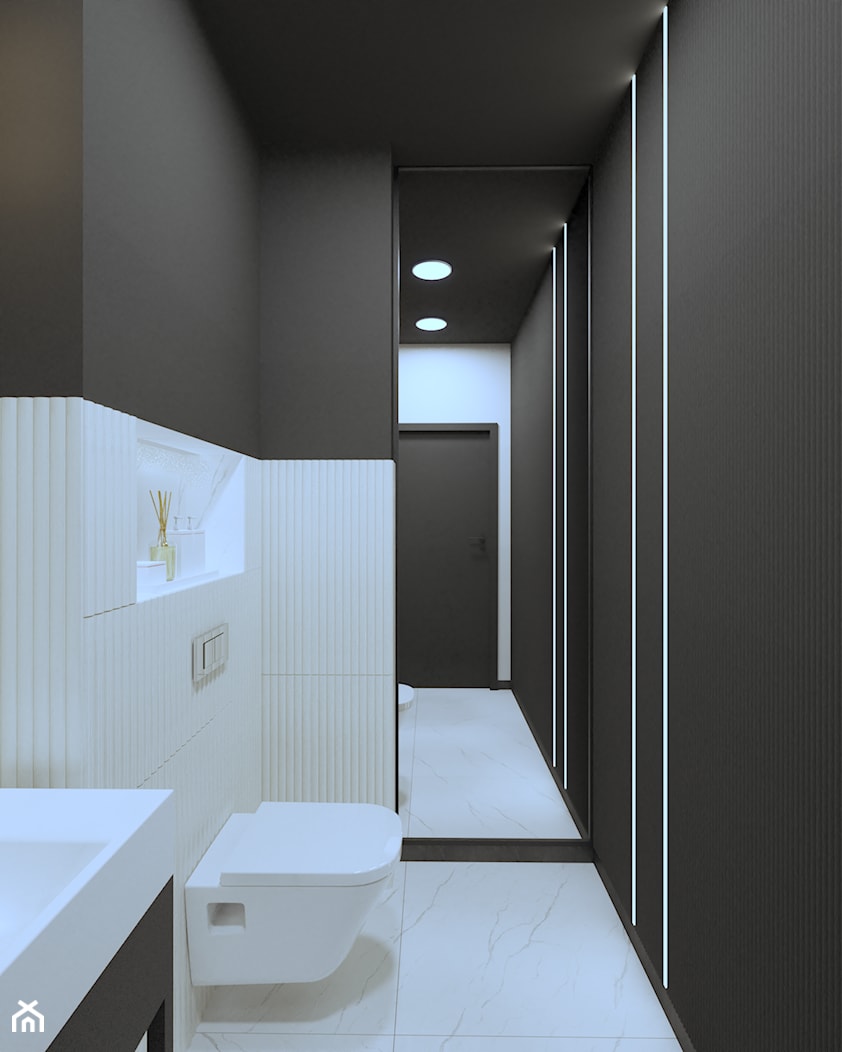 Projekt łazienki dla gości w kancelarii w Iławie - zdjęcie od Projektowanie Wnętrz Weronika Lesińska - Homebook