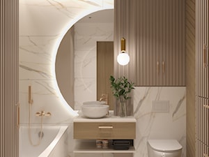 Ostrów Wielkopolski - łazienka ze złotymi dodatkami - zdjęcie od Strefa Architektura i Wnętrza