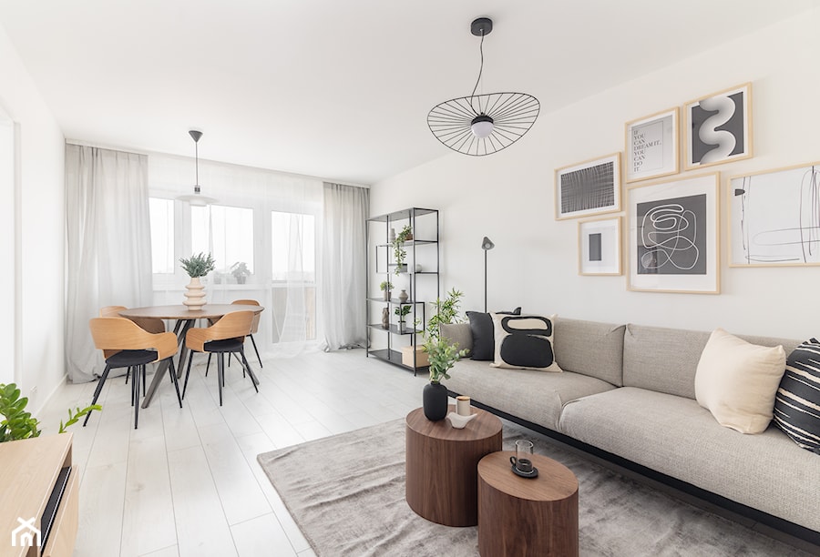 Projekt mieszkania na warszawskich Bielanach - Salon, styl skandynawski - zdjęcie od Uwolnij wnętrze | Joanna Karolczyk