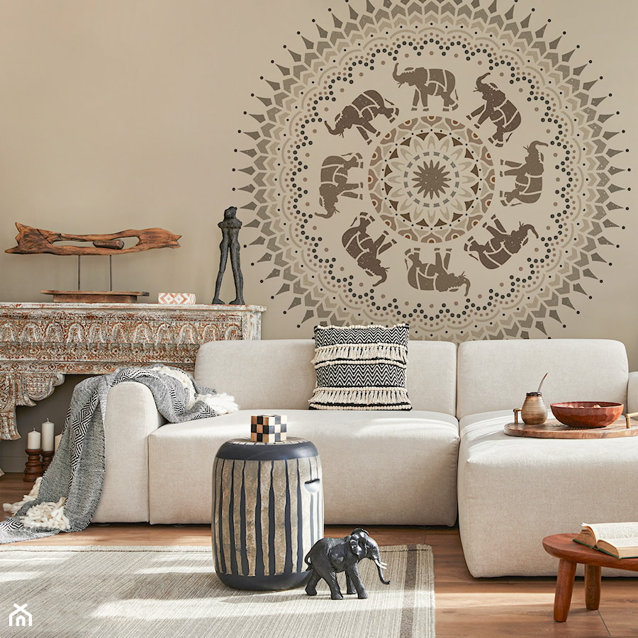 Mandala - Słonie - szablon malarski wielokrotny - zdjęcie od Nakleo Art&Wall Decor