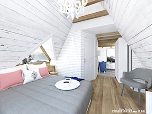 APARTAMENT NR 7 w Zakopanem - na wynajem - Średnia sypialnia na poddaszu, styl skandynawski - zdjęcie od Projektantka ma PLAN