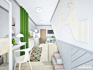 APARTAMENT GREY - ZAKOPANE na wynajem krótkoterminowy - Średni biały szary salon z jadalnią, styl skandynawski - zdjęcie od Projektantka ma PLAN