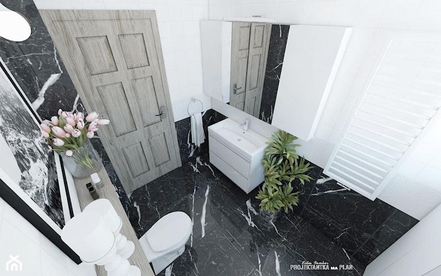 CZARNO-BIAŁE GÓRY - łazienka - Łazienka, styl nowoczesny - zdjęcie od Projektantka ma PLAN